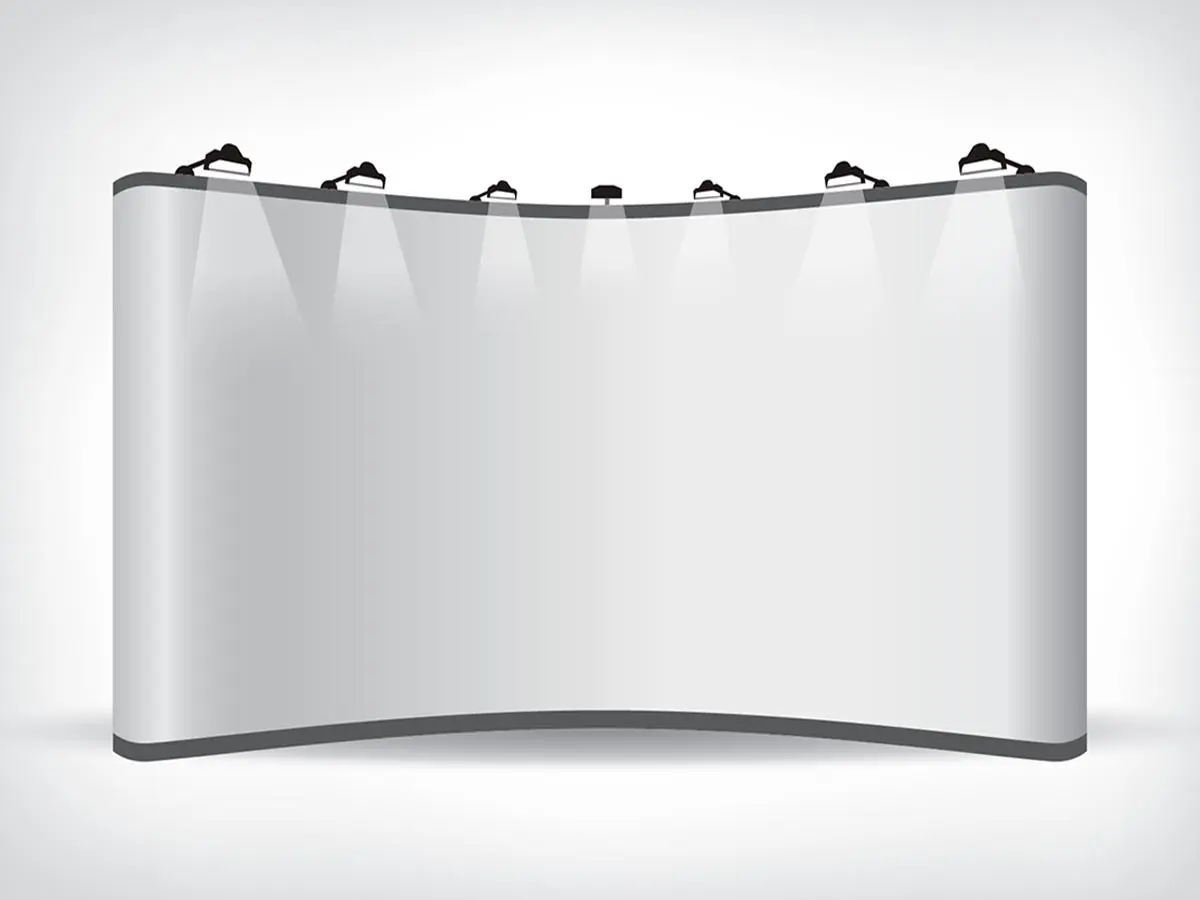 Extra Large Curved Exhibit Backdrop